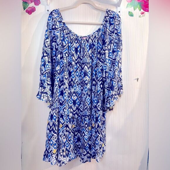 Lilly Pulitzer Delaney Tunic Dress Printed
Off Shoulder Sz L - Picture 2 of 12
